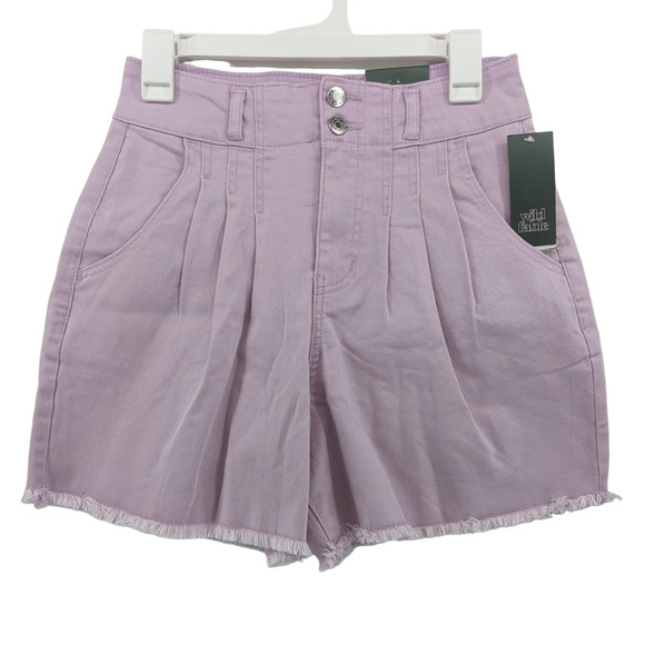 Wild Fable ALine‎ Jean Shorts Super High Rise Pleated Lavender Purple 6 Casual - Picture 9 of 9